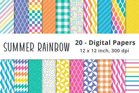 Download Bright Summer Rainbow Digital Background - Digital Collection