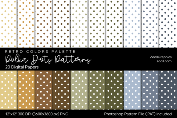 Download Polka Dots Retro Digital Papers - Digital Collection