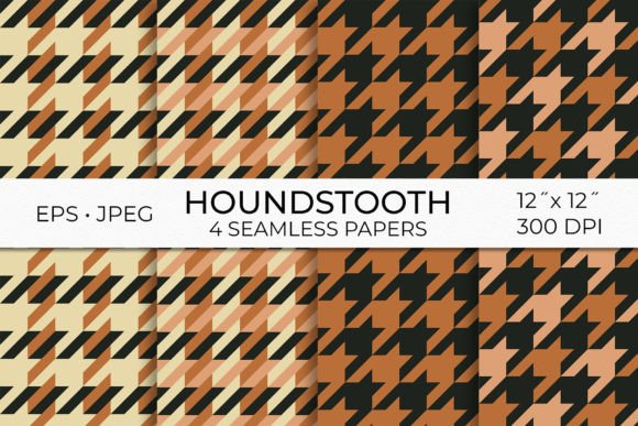 Download Classic Houndstooth Digital Paper Set - Digital Collection