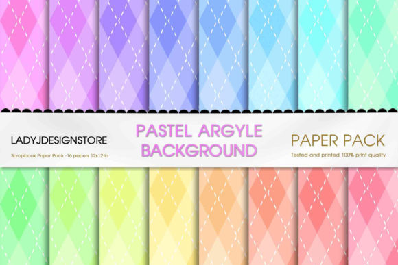 Download Pastel Colorful Argyle Digital Paper - Digital Collection
