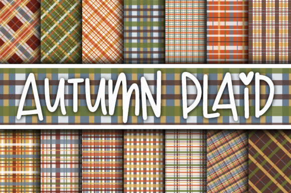 Download Autumn Plaid Digital Paper - Digital Collection