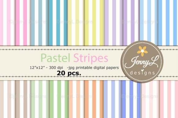 Download Pastel Stripes Digital Papers Background - Digital Collection