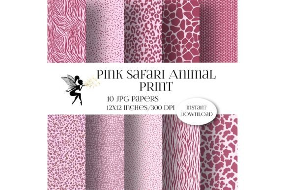 Download Pink Safari Animal Print Digital Papers - Digital Collection