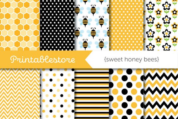 Download Sweet Honey Bee Digital Paper (DP54) - Digital Collection