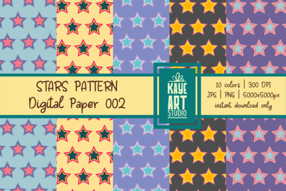 Download Stars Pattern Digital Paper 002 - Digital Collection
