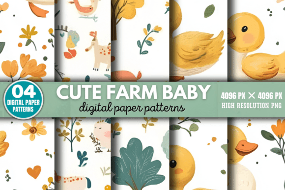 Download Cute Farm Baby Pattern Digital Pattern 6 - Digital Collection
