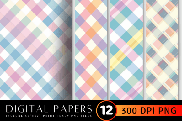 Download Pastel Gingham Repeat Plaids Digital Pap - Digital Collection