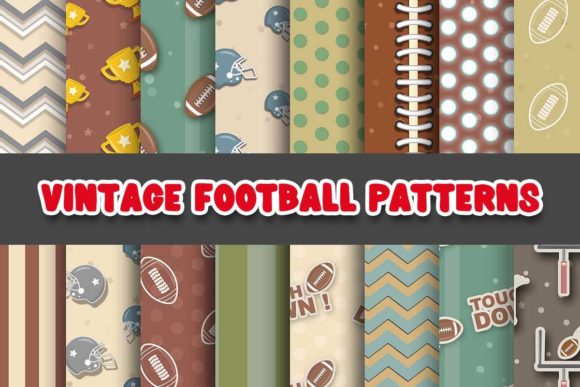 Download Vintage Football Digital Papers Patterns - Digital Collection
