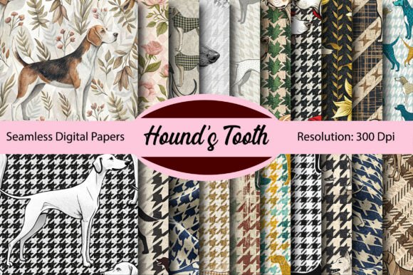 Download Hound's Tooth Seamless Digital Paper - Digital Collection
