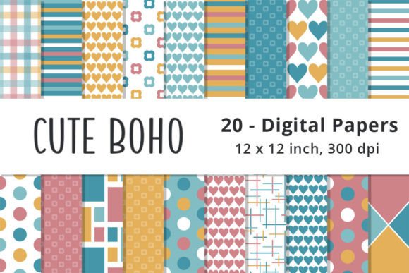 Download Cute Boho Digital Background Papers - Digital Collection