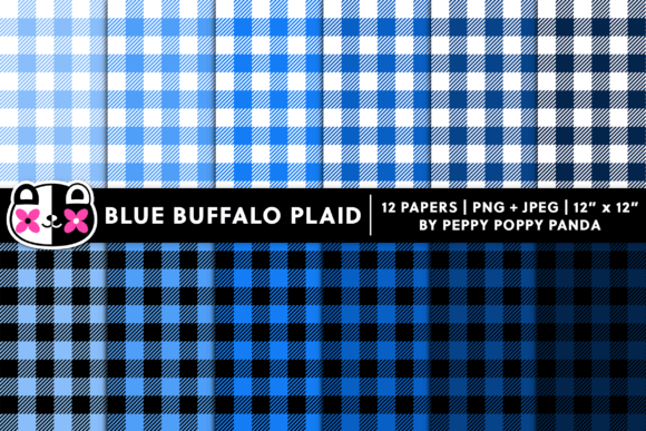 Download Blue Buffalo Plaid Digital Paper Pattern - Digital Collection