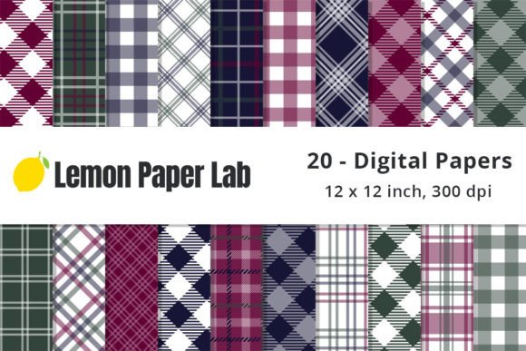 Download Dark Fall Plaid Digital Paper - Digital Collection