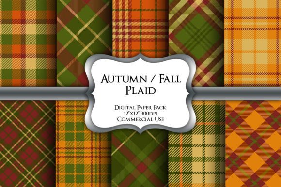 Download Autumn Fall Plaid Digital Paper Pack - Digital Collection