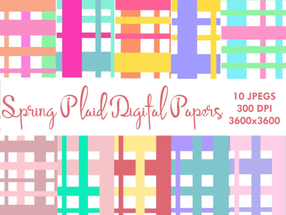 Download Spring Plaid Digital Papers - Digital Collection