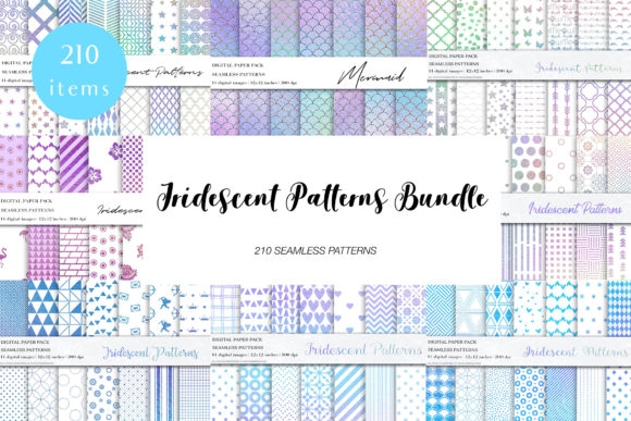 Download Iridescent Rainbow Patterns Bundle - Rainbow patterns Collection