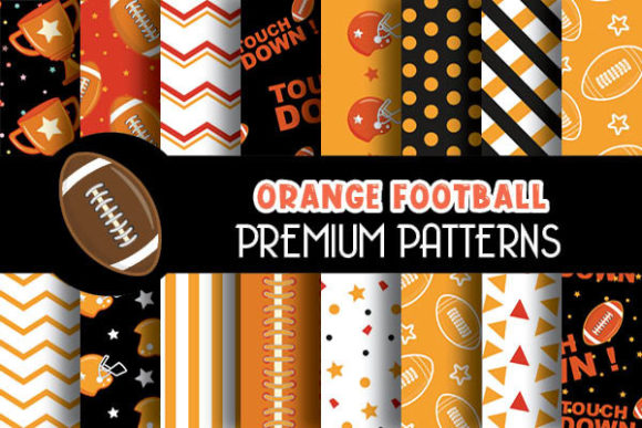 Download Orange Football Digital Papers Patterns - Digital Collection