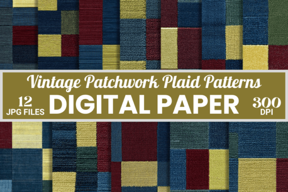 Download Vintage Patchwork Plaid Digital Patterns - Digital Collection