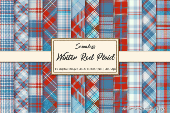 Download Blue and Red Winter Plaid Paper Digital - Digital Collection