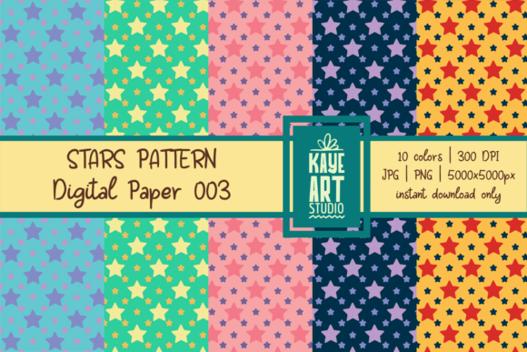 Download Stars Pattern Digital Paper 003 - Digital Collection