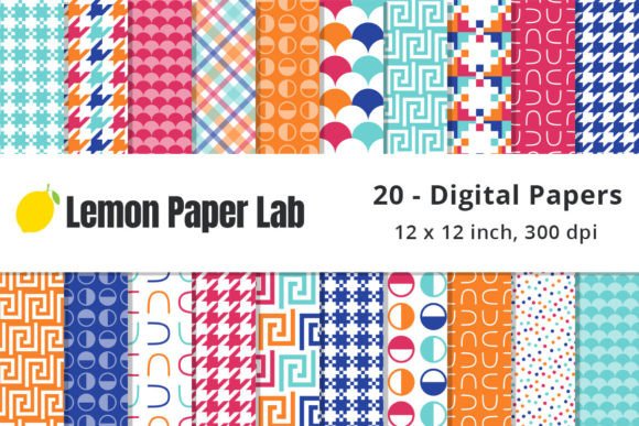 Download Bright Geometric Digital Patterns - Digital Collection