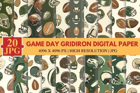 Download Game Day Gridiron Digital Paper - Digital Collection