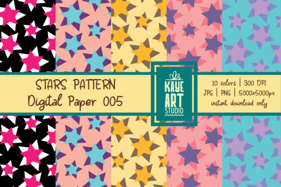 Download Stars Pattern Digital Paper 005 - Digital Collection