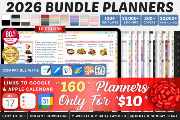 Download 2026 Bundle Digital Planner, Goodnotes - Digital Collection