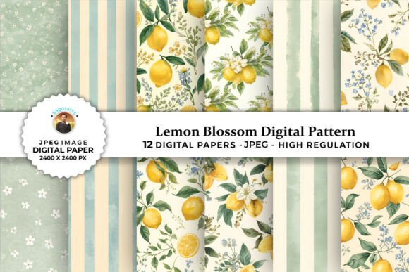 Download Lemon Blossom Digital Patterns - Digital Collection
