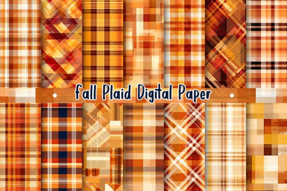 Download Fall Plaid Digital Paper - Digital Collection