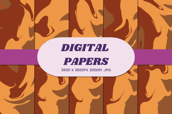 Download Brown Orange Liquid 3 Digital Paper - Digital Collection
