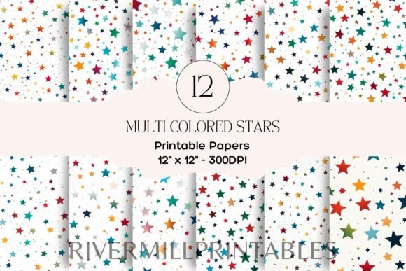 Download Rainbow Stars Digital Paper Pack - Digital Collection