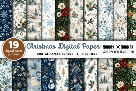 Download Christmas Digital Paper Patterns Bundle - Digital Collection