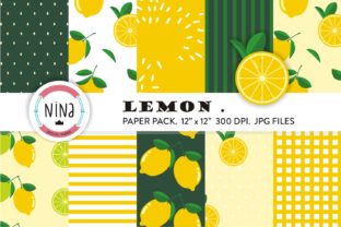 Download Lemon Digital Paper Pack, Lemon Pattern - Digital Collection