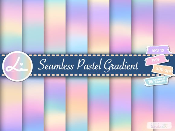 Download Seamless Pastel Gradient Digital Papers - Digital Collection