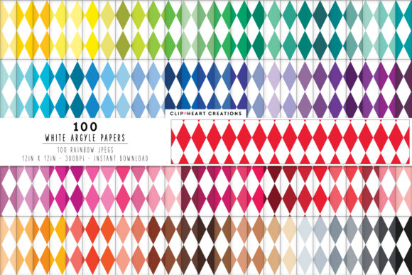 Download 100 Argyle Pattern Digital Papers - Digital Collection