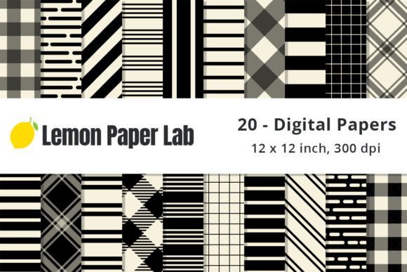 Download Black and Cream Stripes Digital Paper - Digital Collection