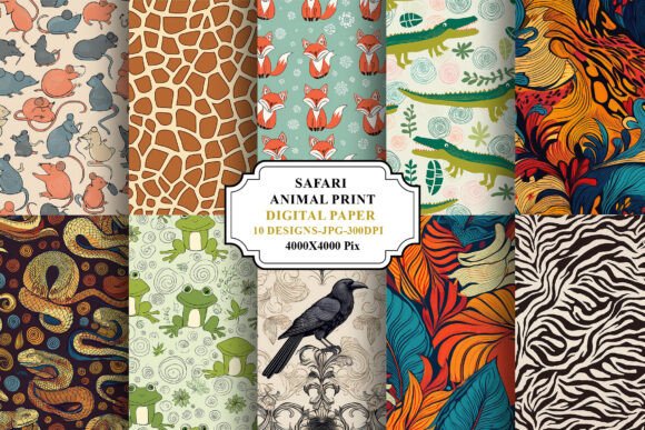 Download Safari Animal Print Digital Paper Bundle - Digital Collection