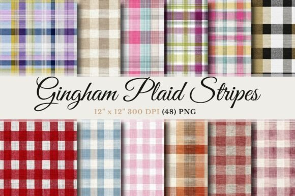Download Gingham Plaid Stripes Digital Paper - Digital Collection