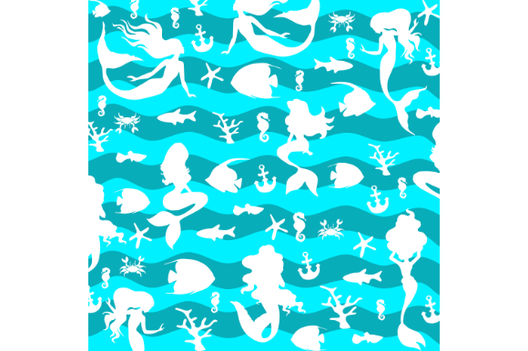 Download Mermaid Pattern, Mermaid Digital Paper - Digital Collection