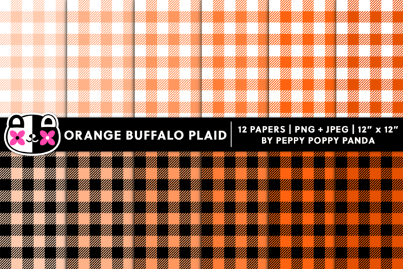 Download Orange Buffalo Plaid Digital Paper - Digital Collection