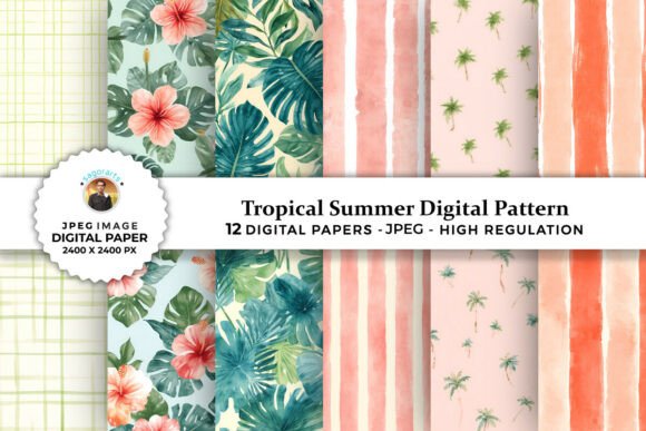Download Tropical Summer Digital Patterns - Digital Collection