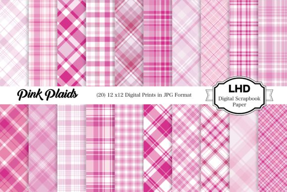 Download Digital Papers - Pink Plaid Paper Pack - Digital Collection