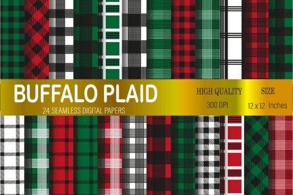 Download Christmas Buffalo Plaid Digital Paper - Digital Collection