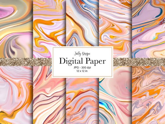 Download Pastel Colored Marble Digital Paper Pack - Digital Collection