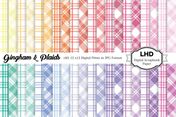 Download Gingham &amp; Plaid Digital Paper Pack - Digital Collection
