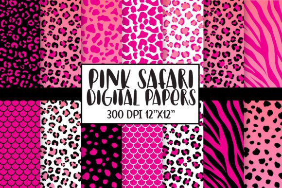 Download Pink Animal Print Digital Papers - Digital Collection