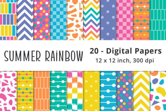 Download Summer Rainbow Digital Background Paper - Digital Collection