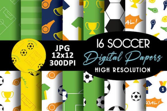 Download Soccer Sport Digital Papers Patterns - Digital Collection
