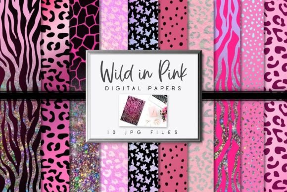 Download Pink Animal Print Digital Papers - Digital Collection