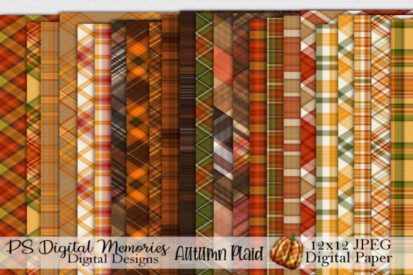 Download Autumn Plaid Digital Paper - Digital Collection